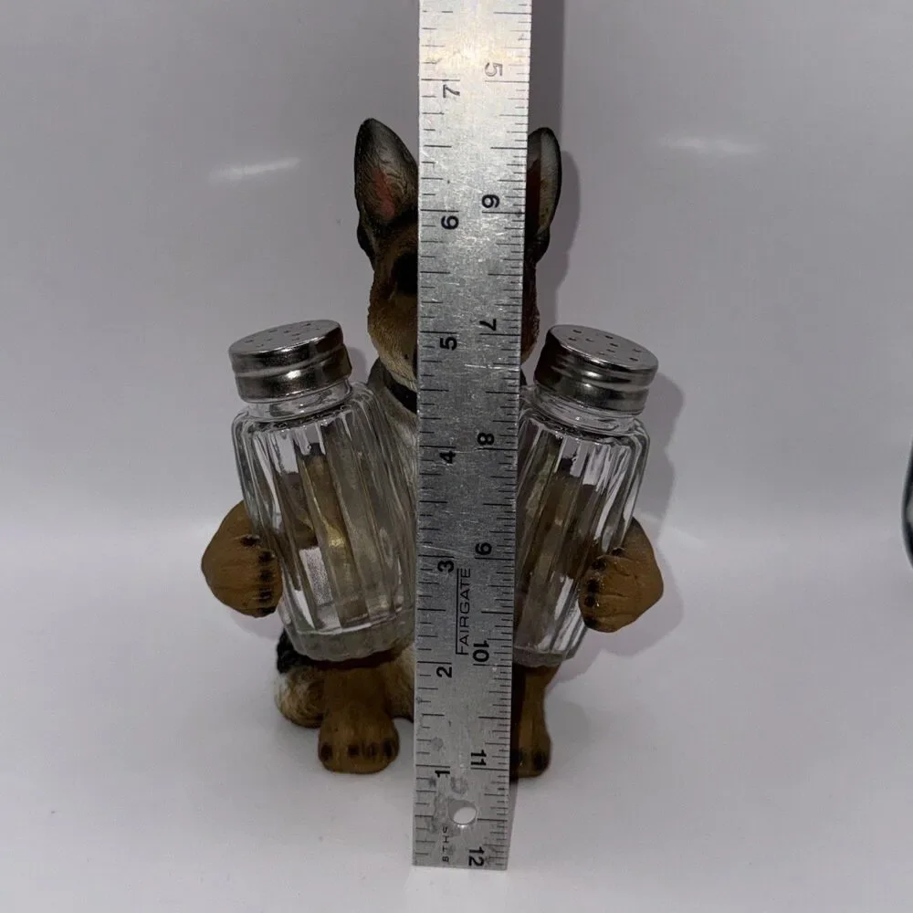 German Shepherd Dog Holding Salt & Pepper Set - Picture 7 of 8